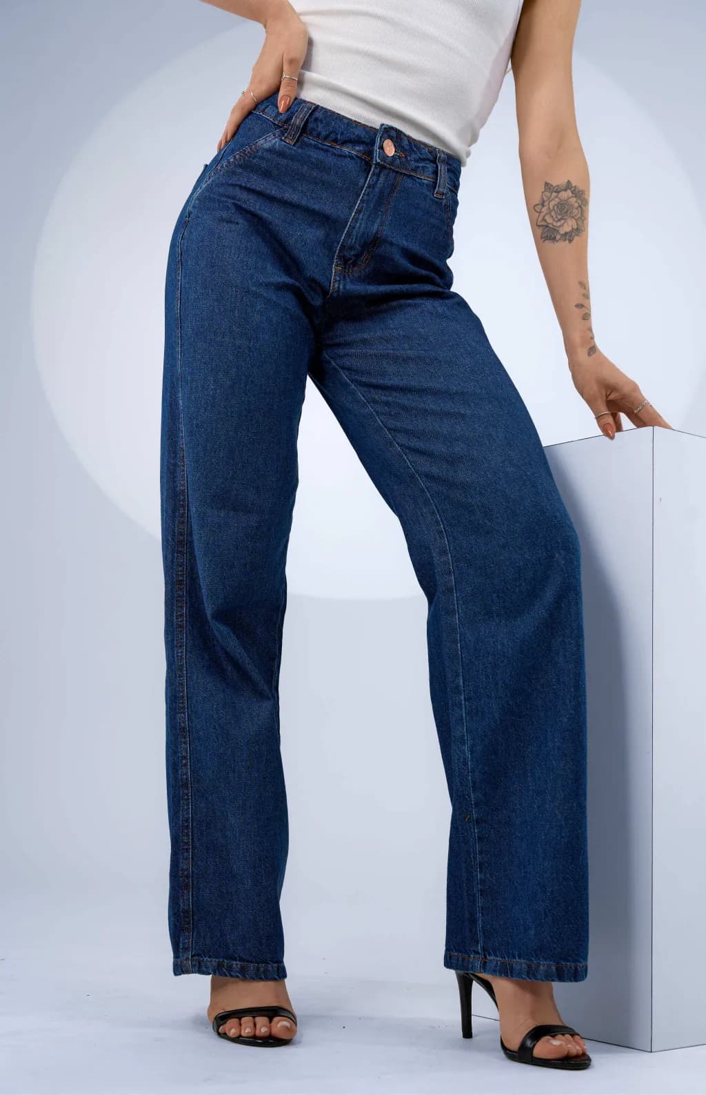 CALÇA JEANS FEMININA - WIDE LEG CLASSIC