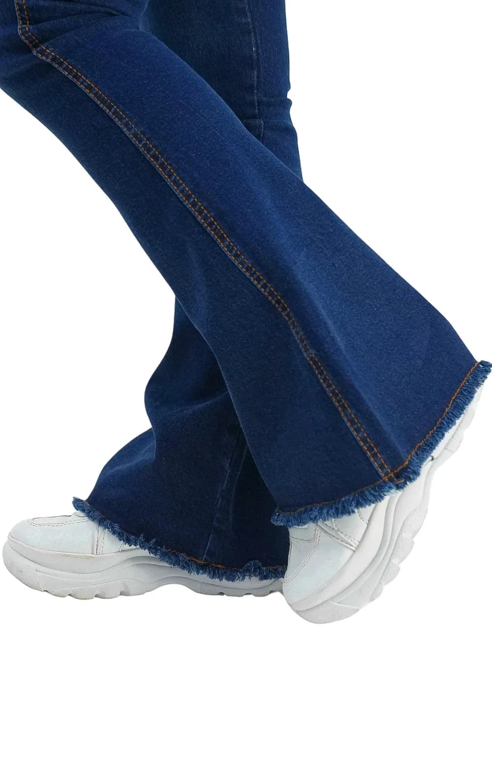CALÇA JEANS PARA BAIXINHAS FLARE - BARRA DESFIADA