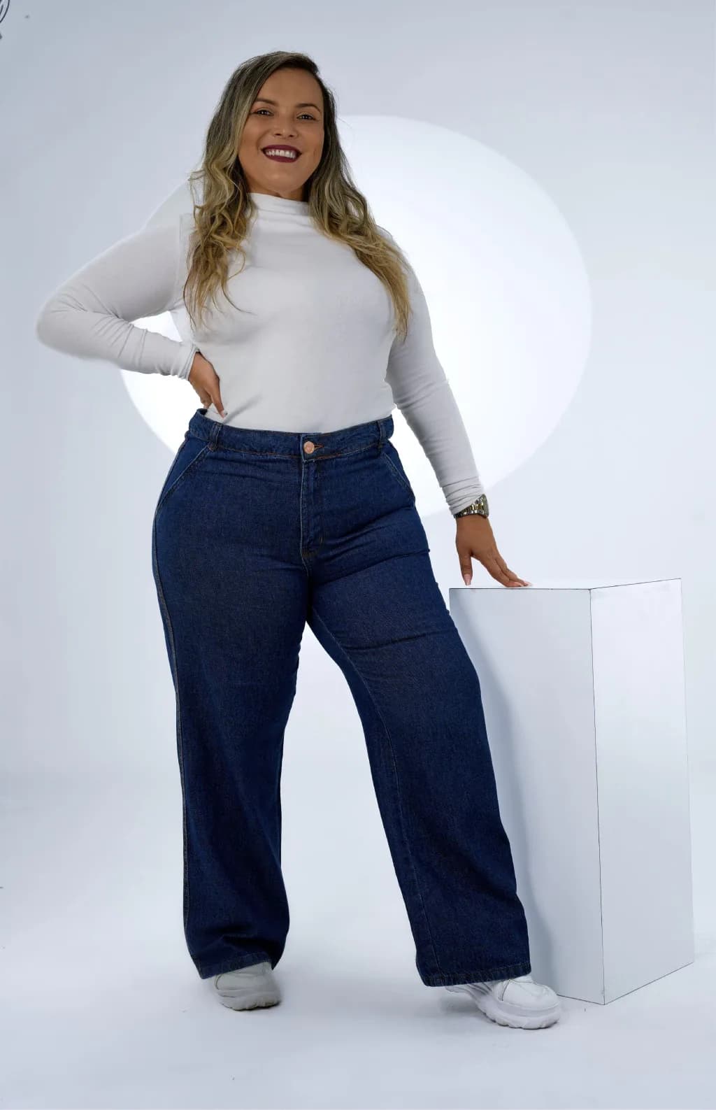 CALÇA JEANS PLUS SIZE PARA BAIXINHAS - WIDE LEG SLIM CLASSIC